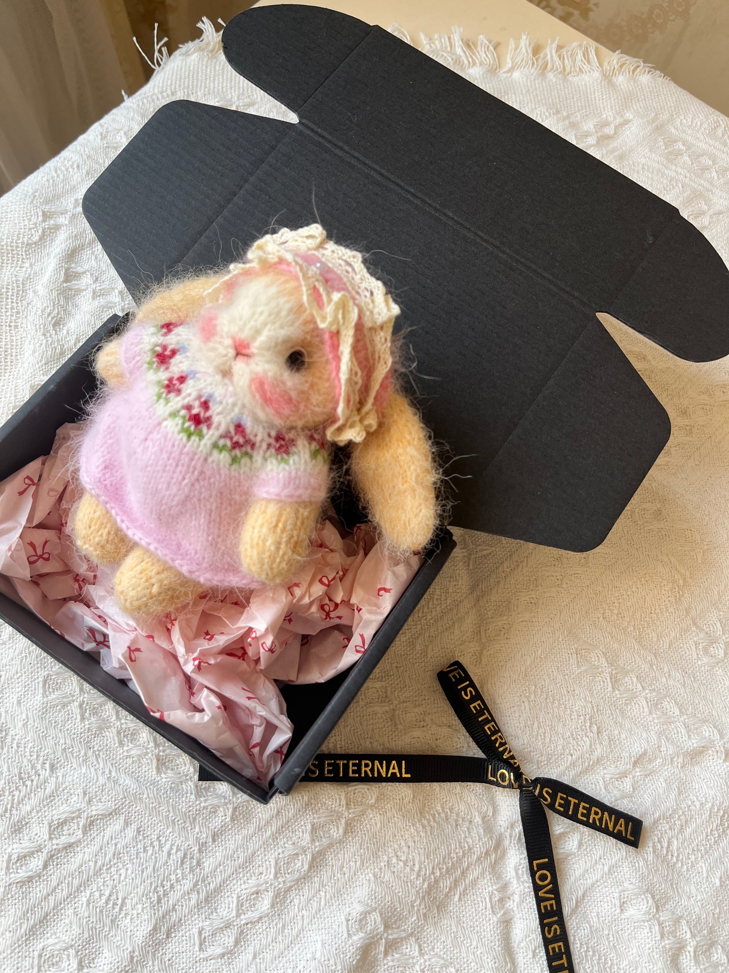 Hand-Knitted Woolen Doll -Rosie the Spring Bunny