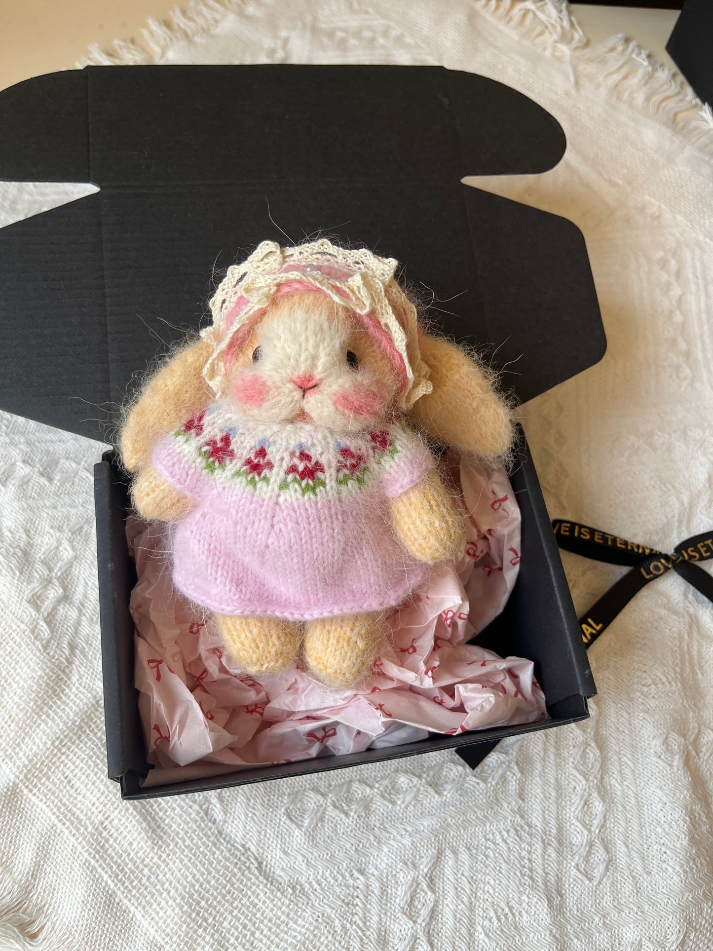Hand-Knitted Woolen Doll -Rosie the Spring Bunny