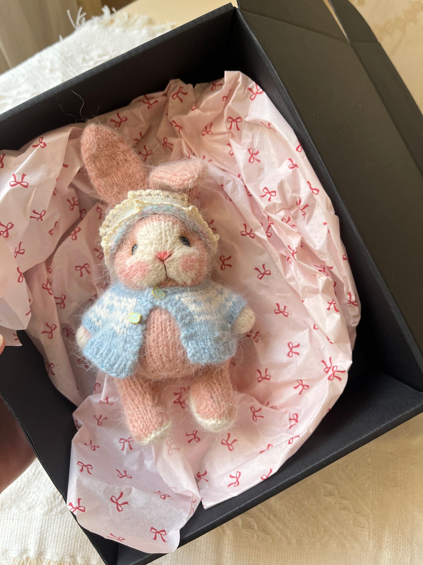 Hand-Knitted Woolen Doll – Mimi the Morning Bunny