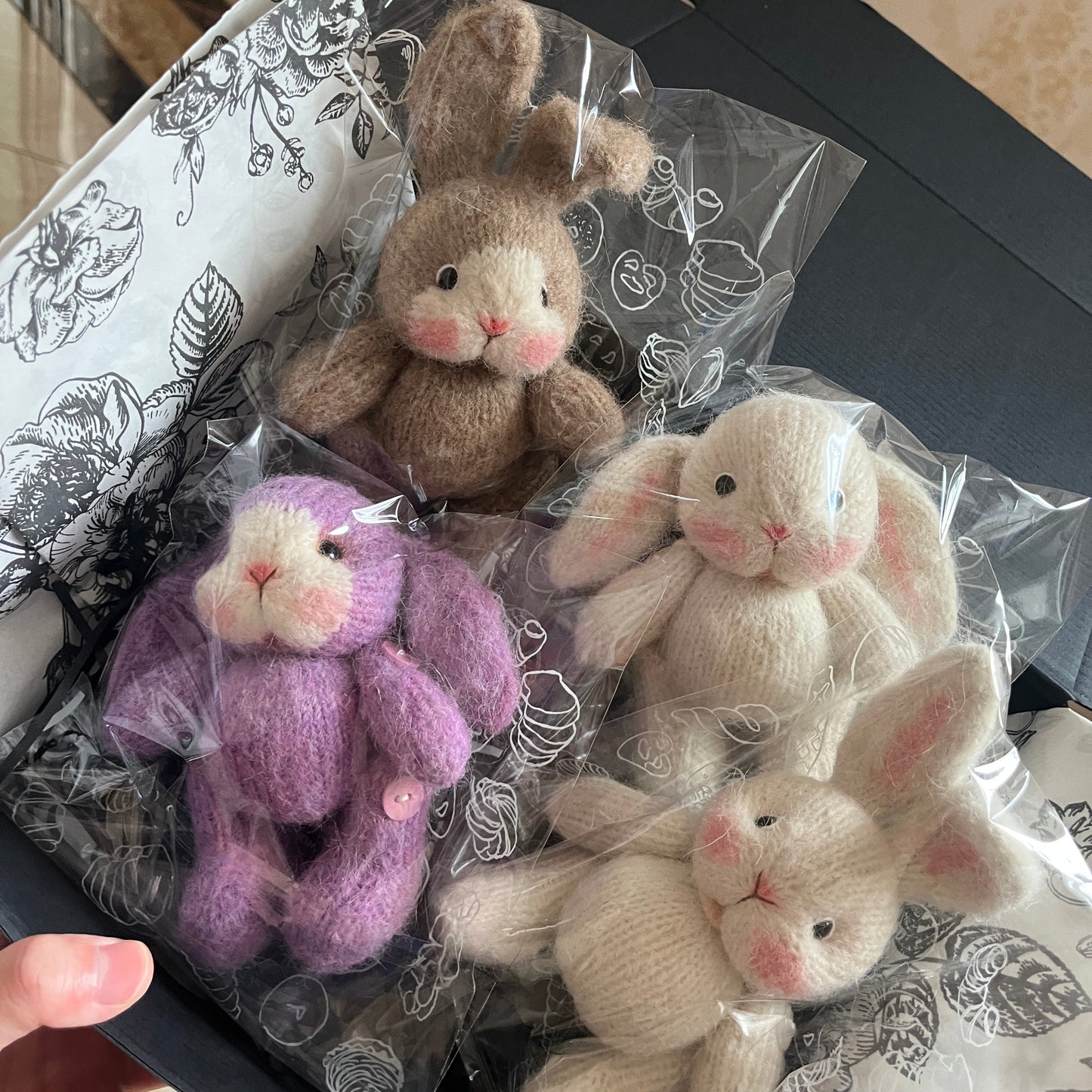 Handmade Bunny Doll Base – Soft Knit Plush (13cm)