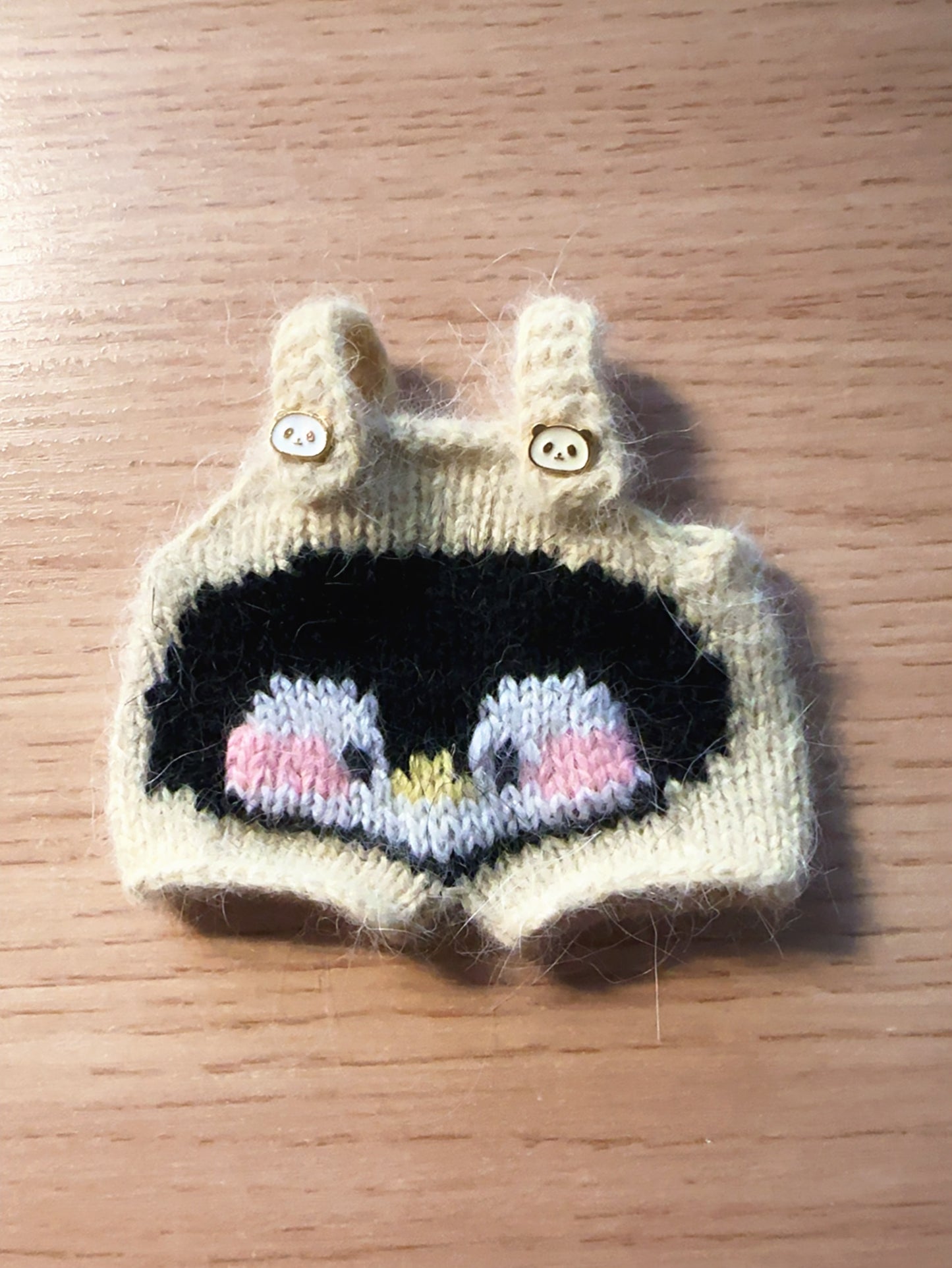 Handmade Knit Doll Overalls – Penguin Design for 13–17cm Dolls