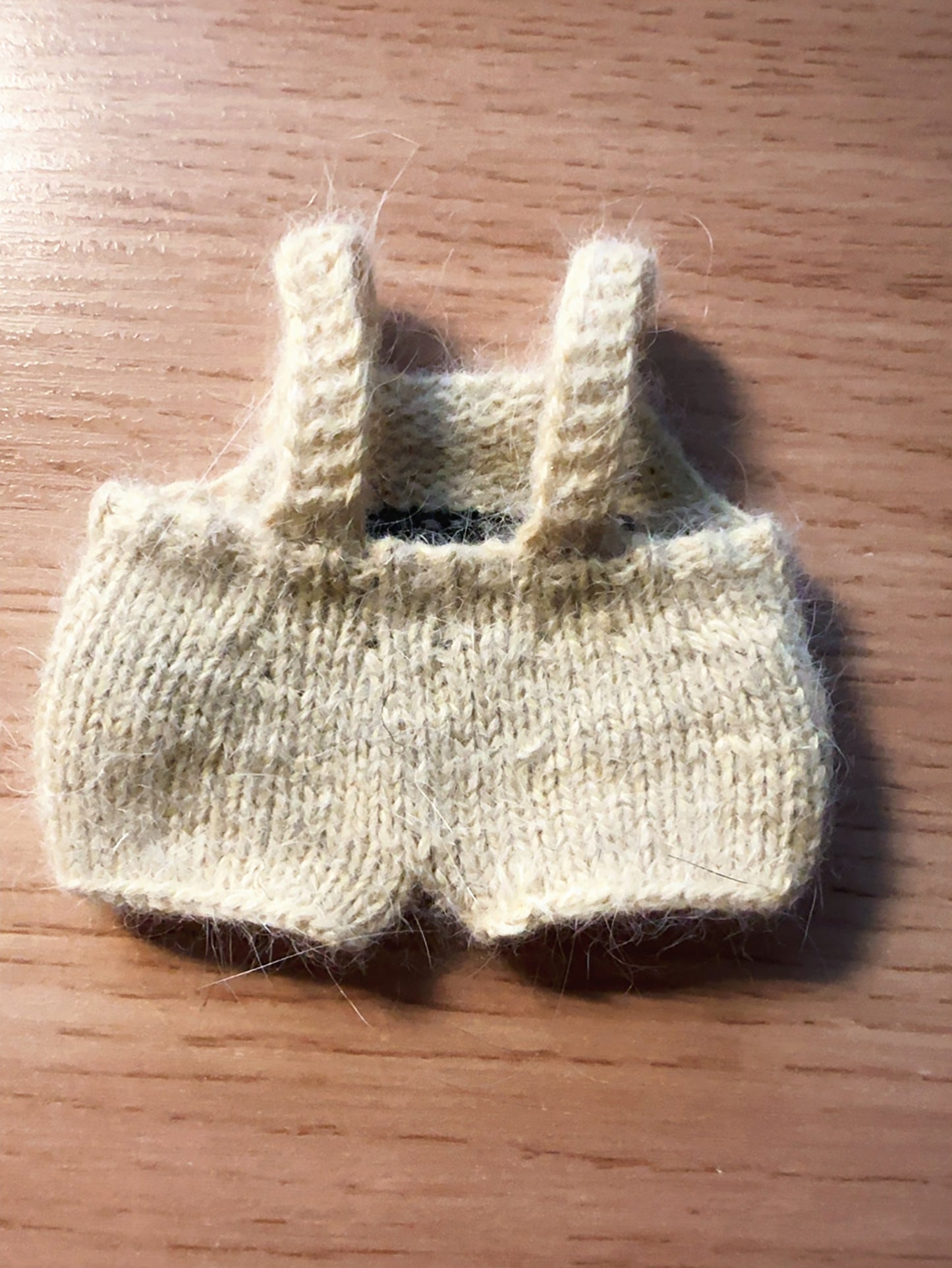Handmade Knit Doll Overalls – Penguin Design for 13–17cm Dolls