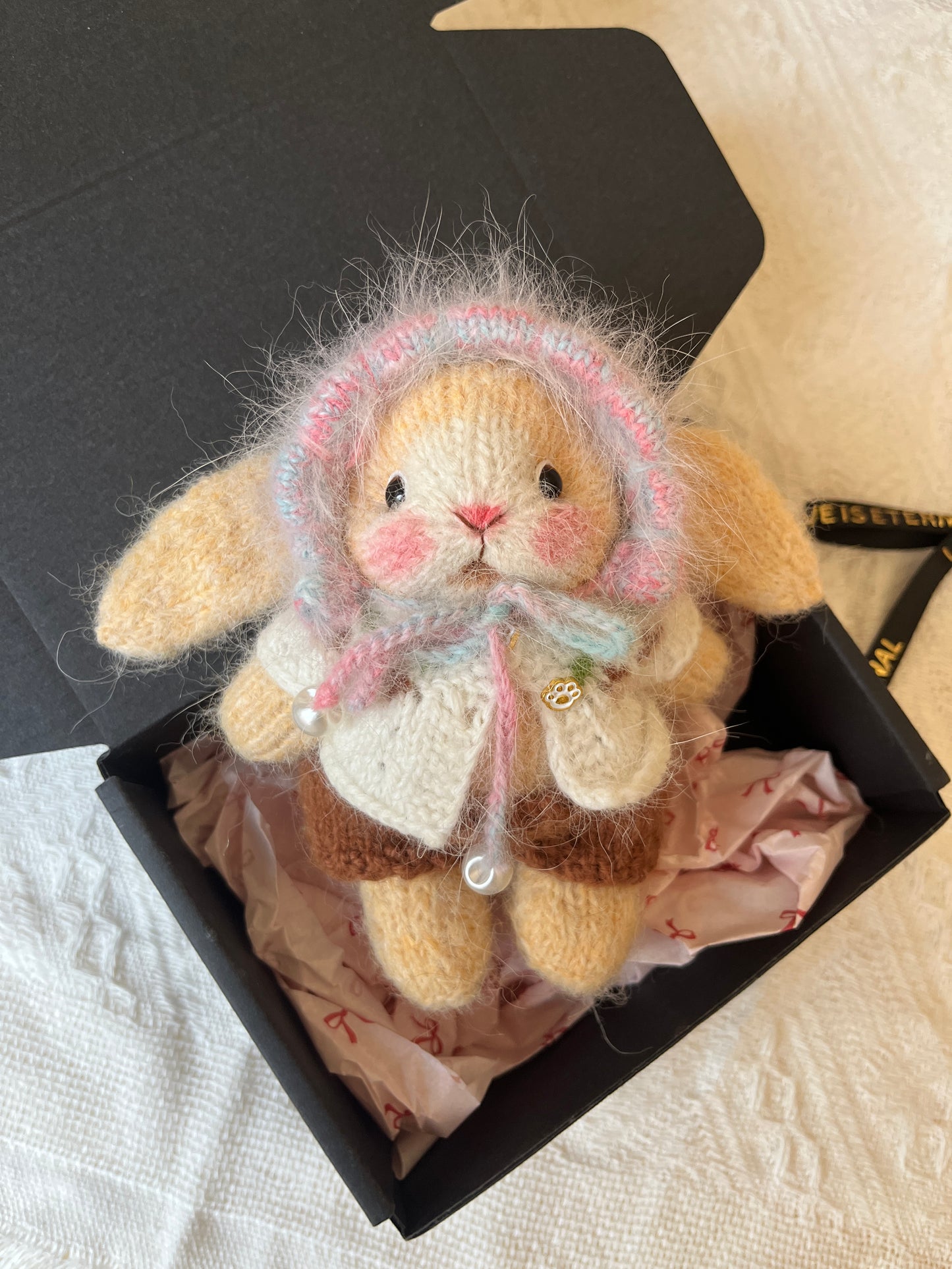 Hand-Knitted Woolen Doll – Milo the Woodland Bunny