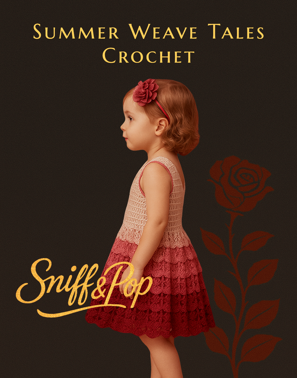 Summer Weave Tales - Peach Ombre  Crochet Dress