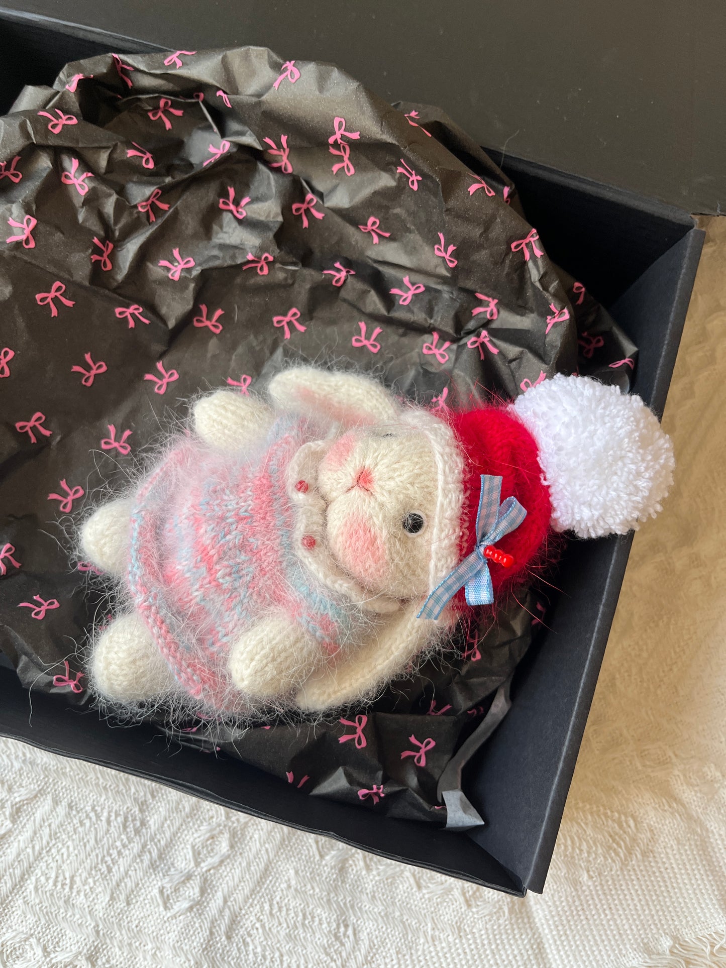 Hand-Knitted Woolen Doll – Poppy the Cozy Bunny