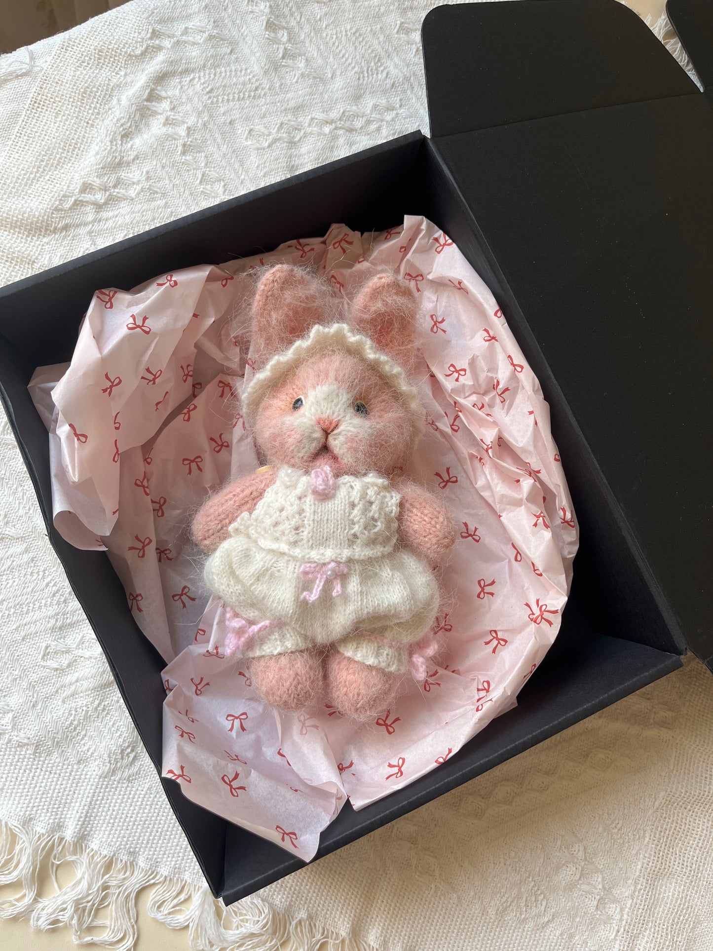 Hand-Knitted Woolen Doll – Lulu the Ballerina Bunny