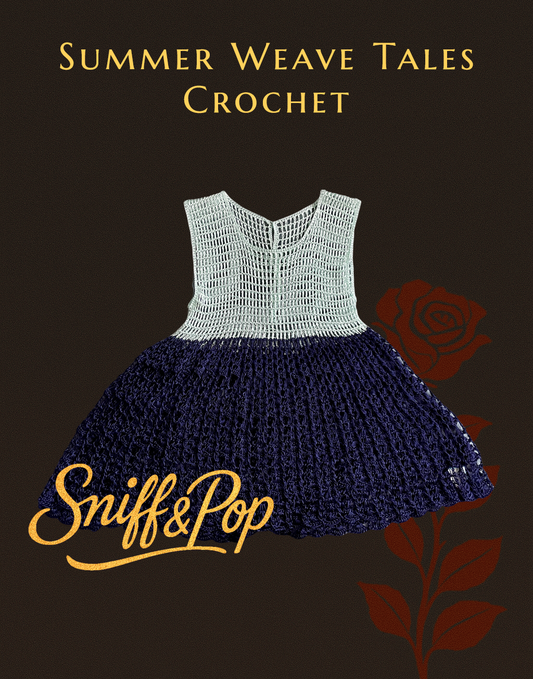 Summer Weave Tales - Twilight Navy Crochet Dress