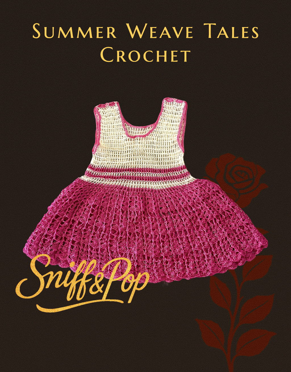 Summer Weave Tales - Berry Bloom Crochet Dress