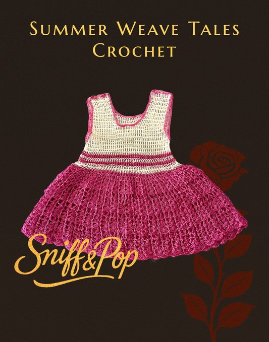 Summer Weave Tales - Berry Bloom Crochet Dress
