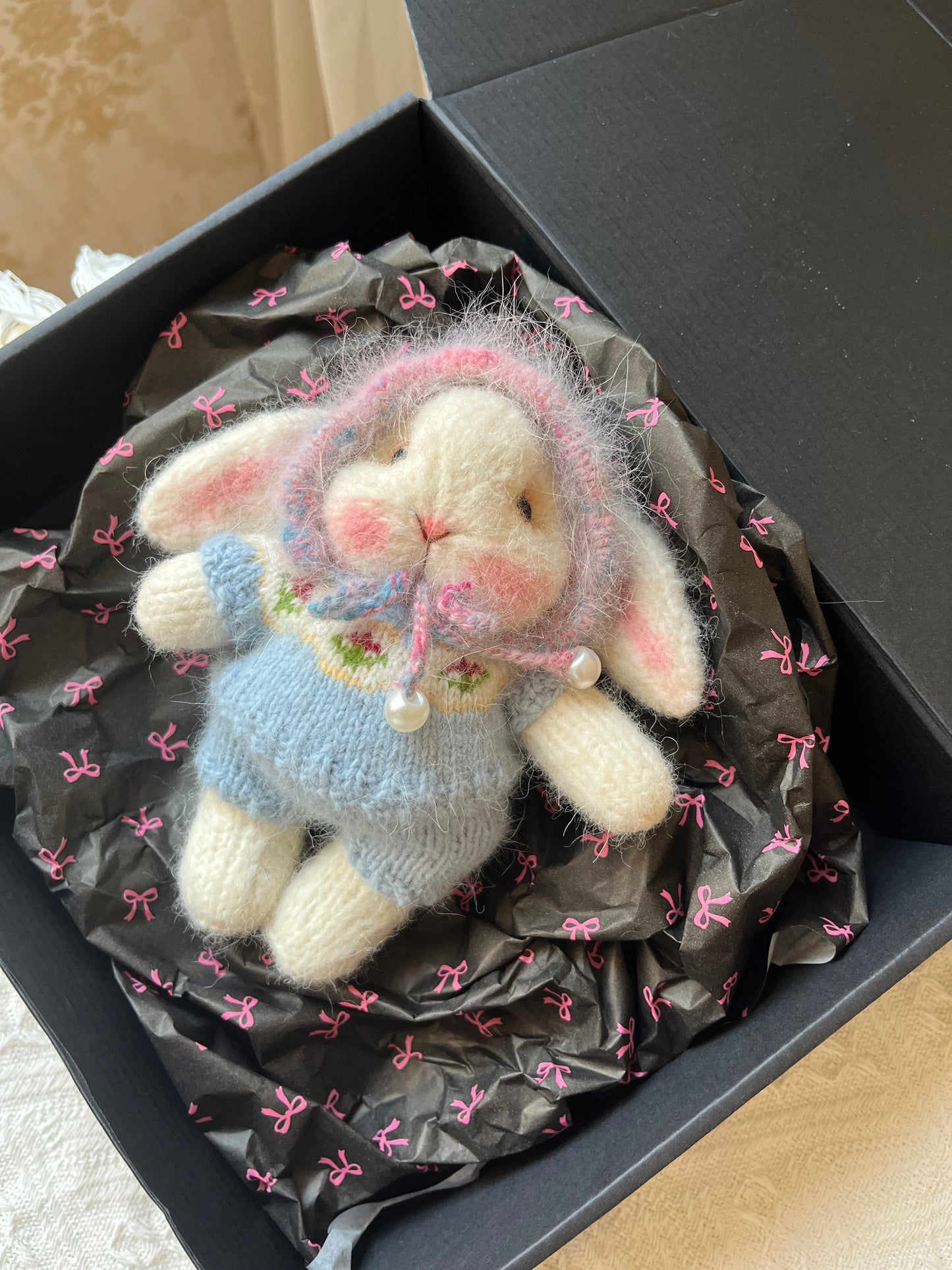 Hand-Knitted Woolen Doll – Luna the Forest Bunny