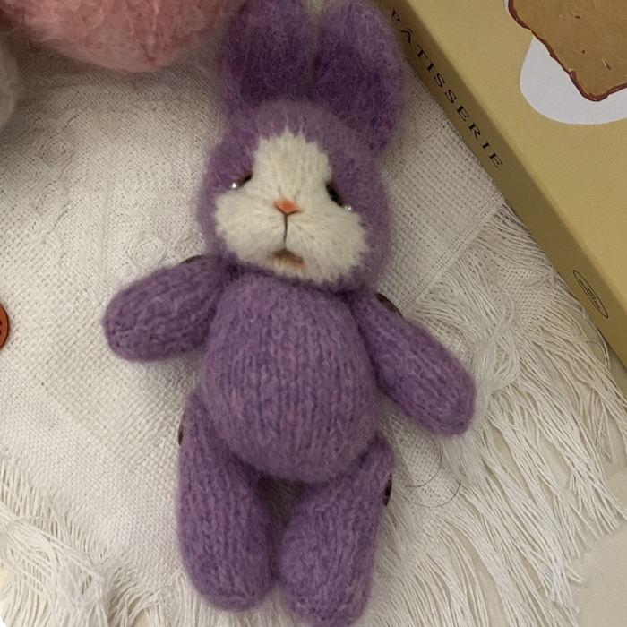 Handmade Bunny Doll Base – Soft Knit Plush (13cm)