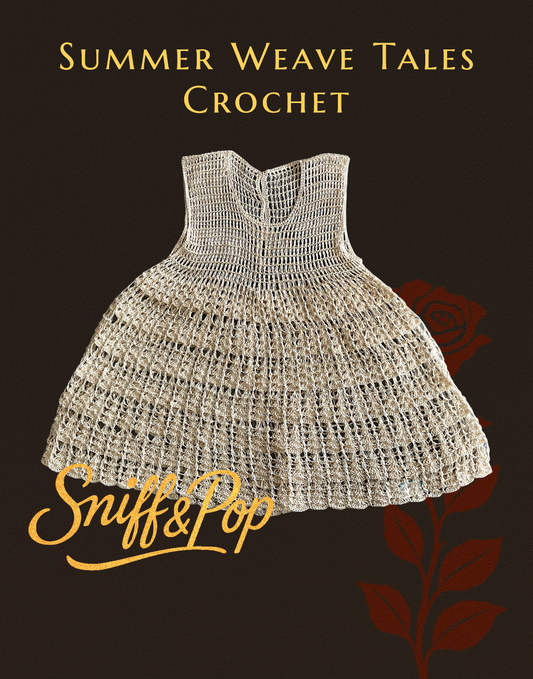 Summer Weave Tales - Pure white gold Crochet Dress