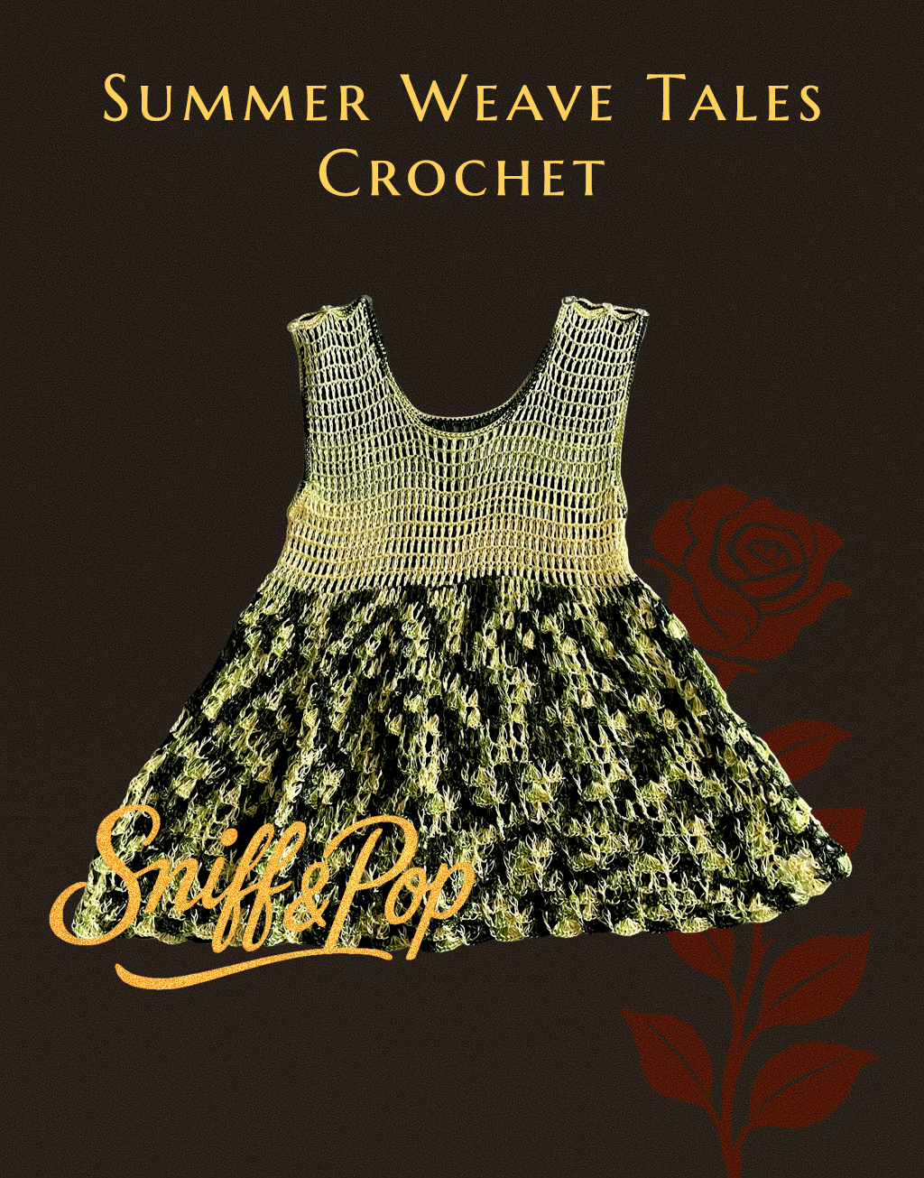 Summer Weave Tales - Olive Meadow Crochet Dress