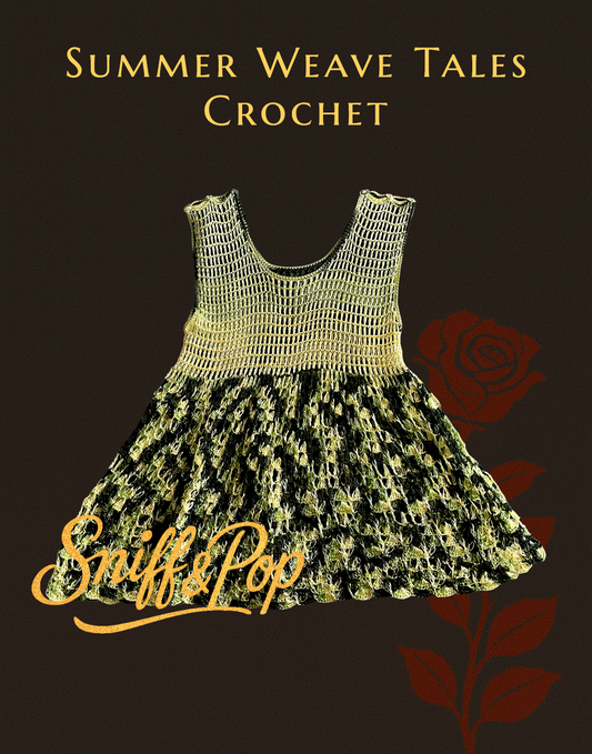 Summer Weave Tales - Olive Meadow Crochet Dress