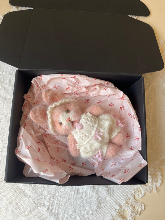 Hand-Knitted Woolen Doll – Lulu the Ballerina Bunny