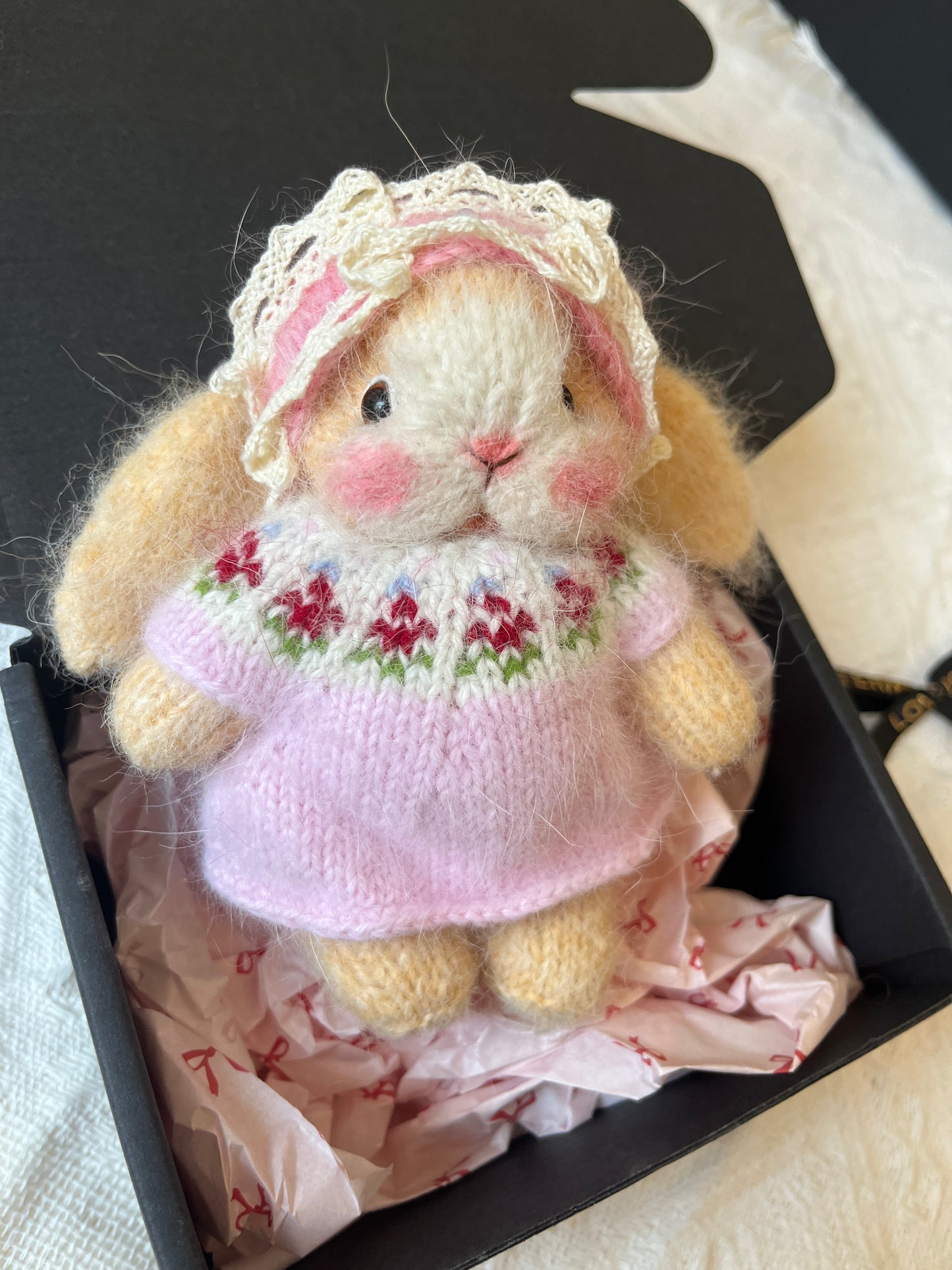 Hand-Knitted Woolen Doll -Rosie the Spring Bunny