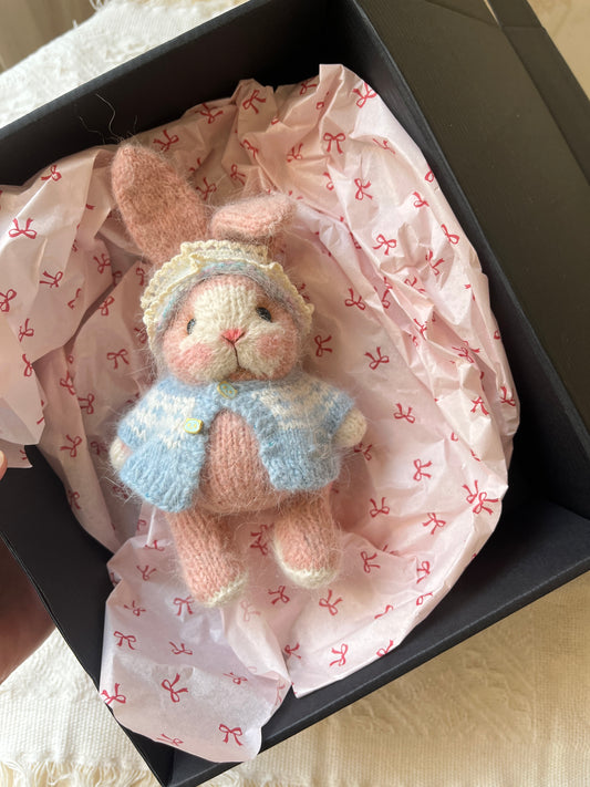 Hand-Knitted Woolen Doll – Mimi the Morning Bunny