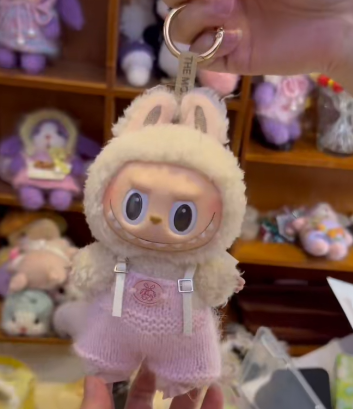 Handmade Knit Doll Overalls2 – Penguin Design for 13–17cm Dolls