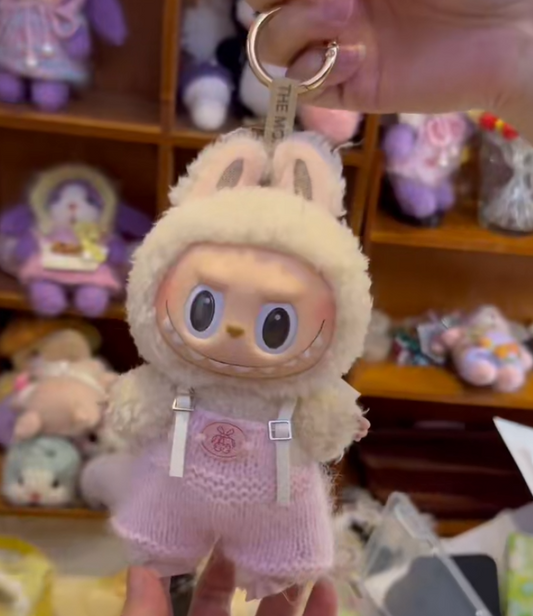 Handmade Knit Doll Overalls2 – Penguin Design for 13–17cm Dolls