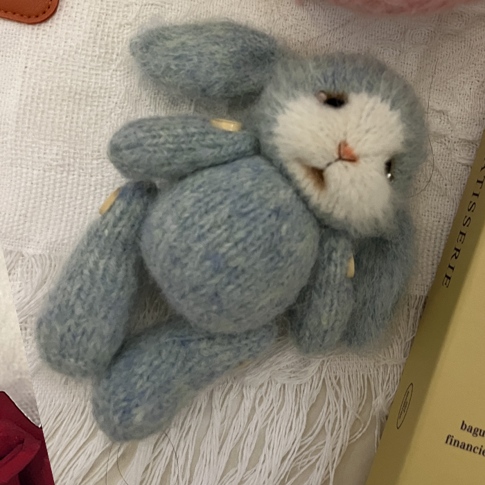 Handmade Bunny Doll Base – Soft Knit Plush (13cm)
