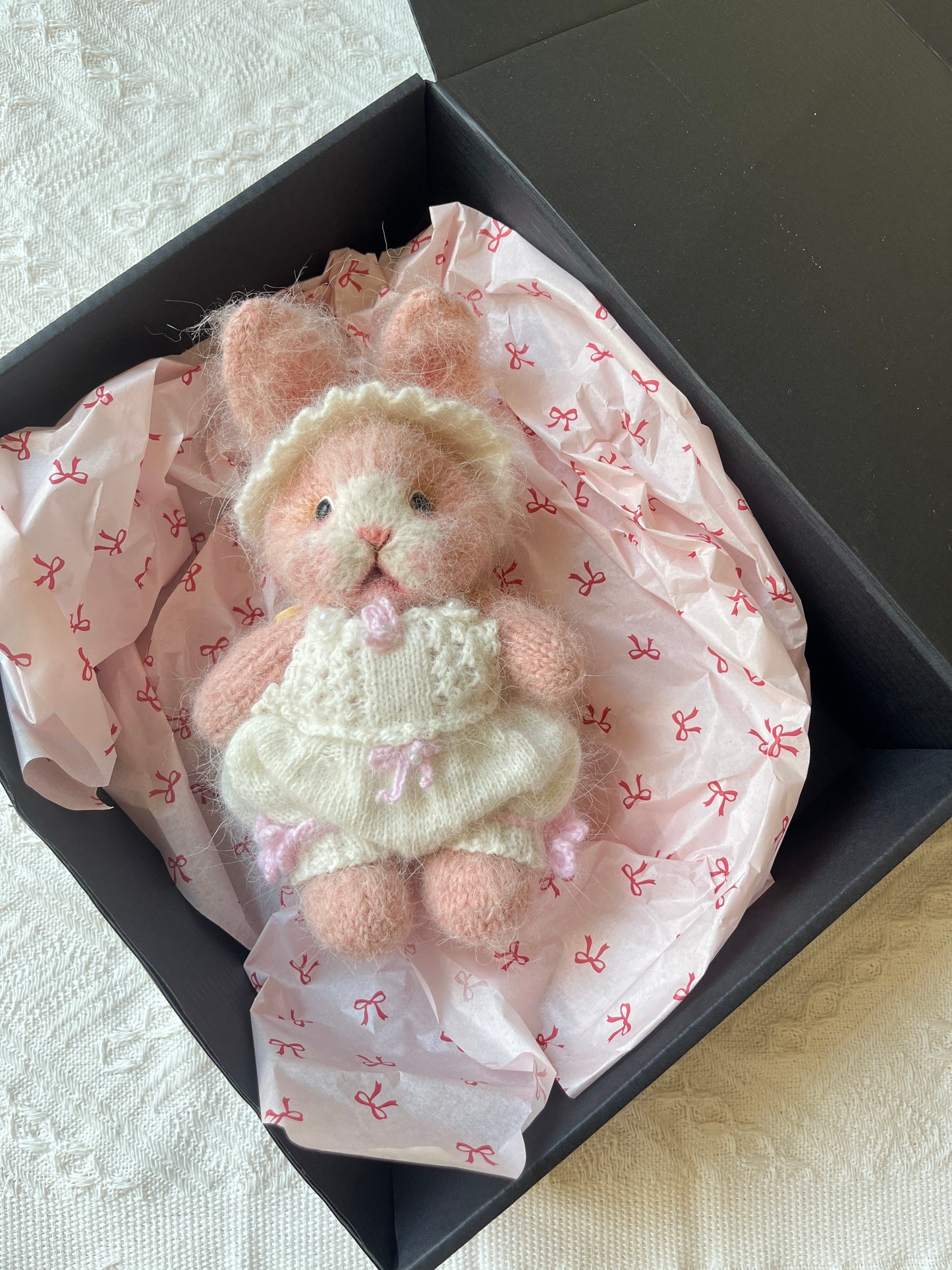 Hand-Knitted Woolen Doll – Lulu the Ballerina Bunny
