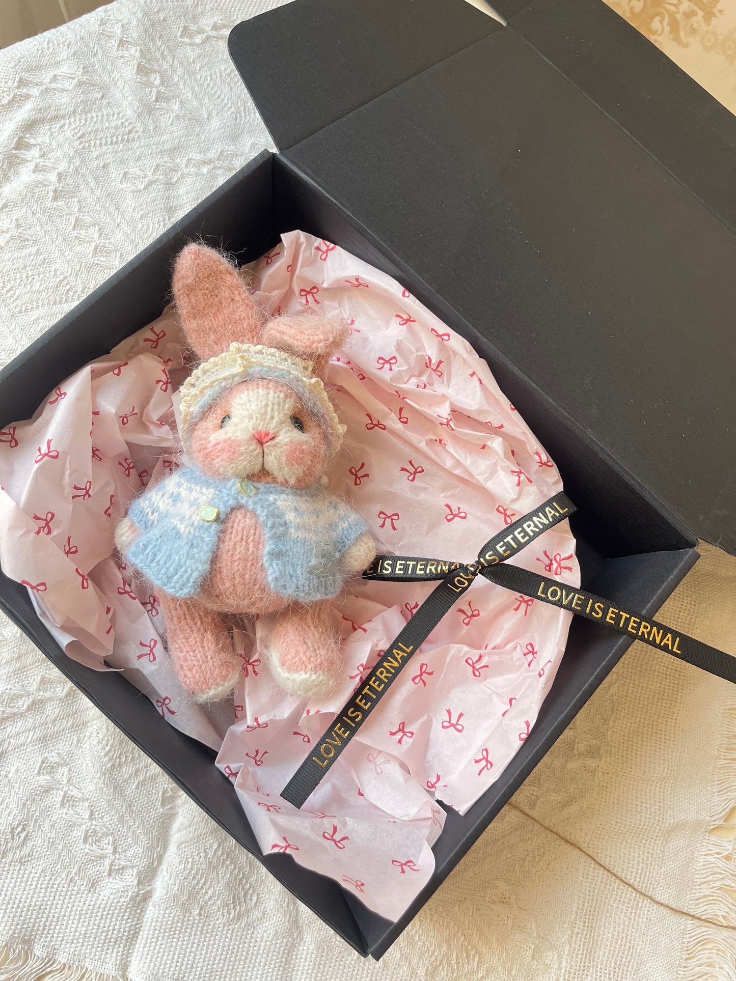 Hand-Knitted Woolen Doll – Mimi the Morning Bunny