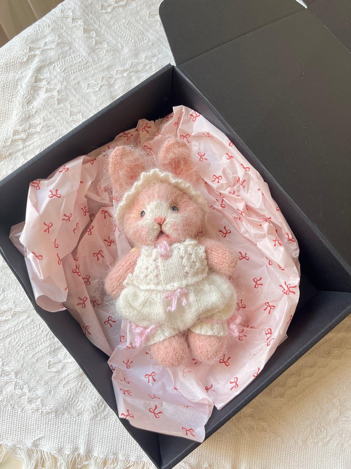 Hand-Knitted Woolen Doll – Lulu the Ballerina Bunny