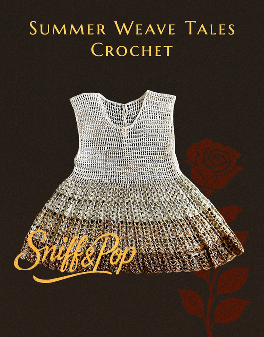 Summer Weave Tales - Gradient brown Crochet Dress