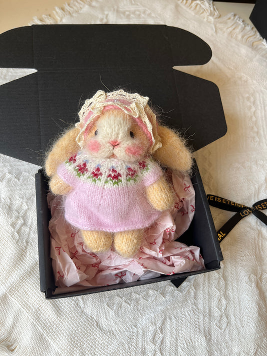 Hand-Knitted Woolen Doll -Rosie the Spring Bunny