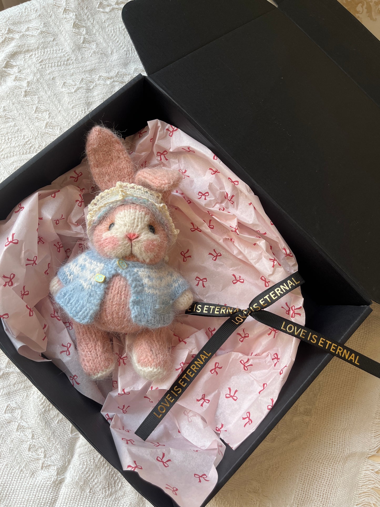 Hand-Knitted Woolen Doll – Mimi the Morning Bunny