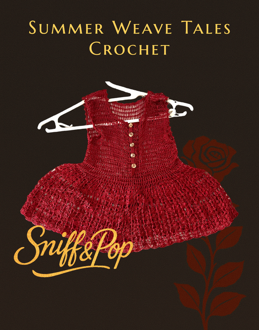 Summer Weave Tales - Cherry Whirl Crochet Dress
